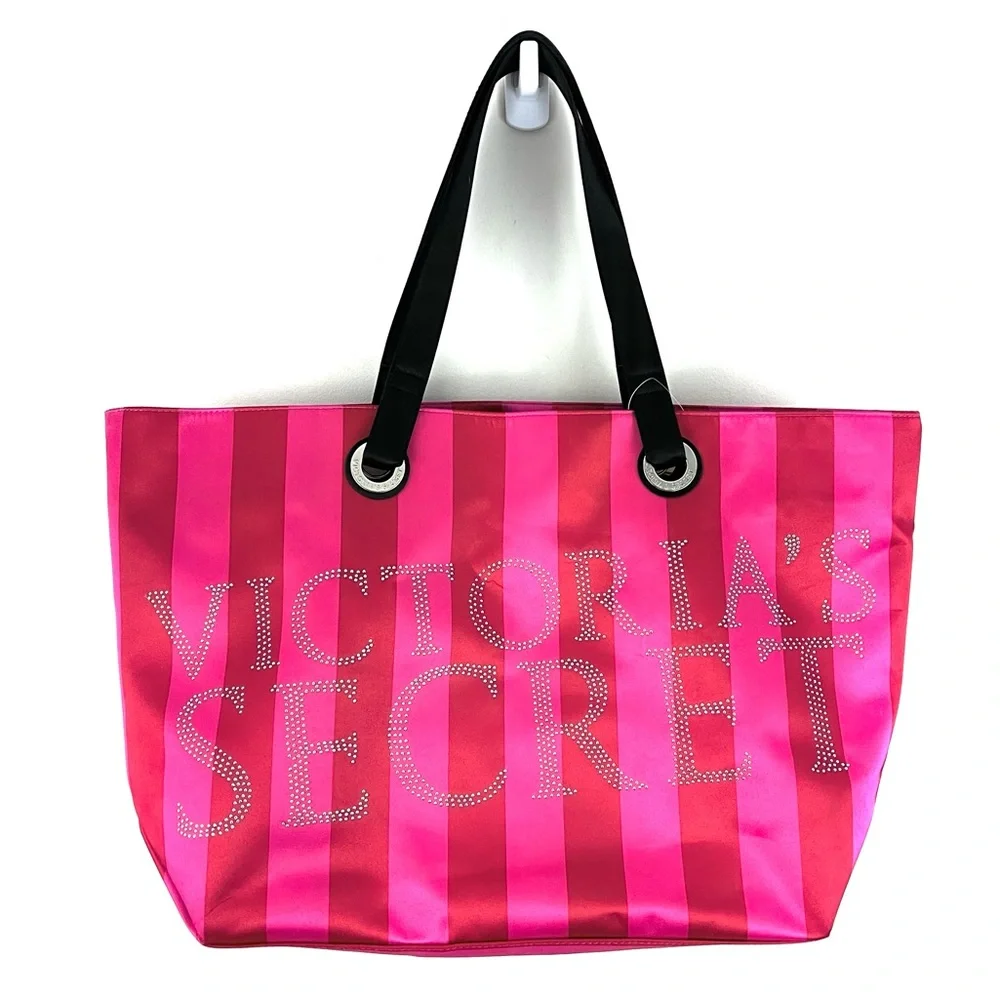 Victoria's Secret Large Stripped Studded Tote Bag